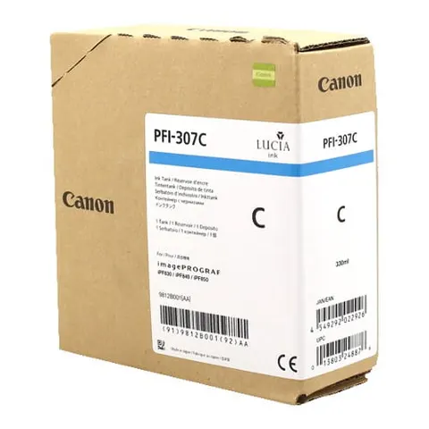 Tusz Canon PFI-307 C | cyan - błękitny | CF9812B001AA | ORYGINALNY