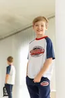 T-shirt BIAŁY z Elementami Granatowymi "Boston"