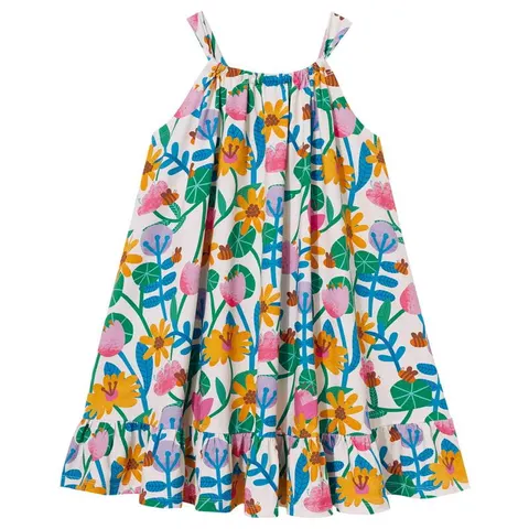 Sukienka Bow Dress BEIGE FLOWERS