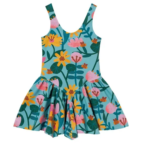 Sukienka Balerina Dress GREEN FLOWERS