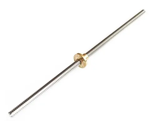 Śruba trapezowa 8mm skok 8mm 300mm + nakrętka