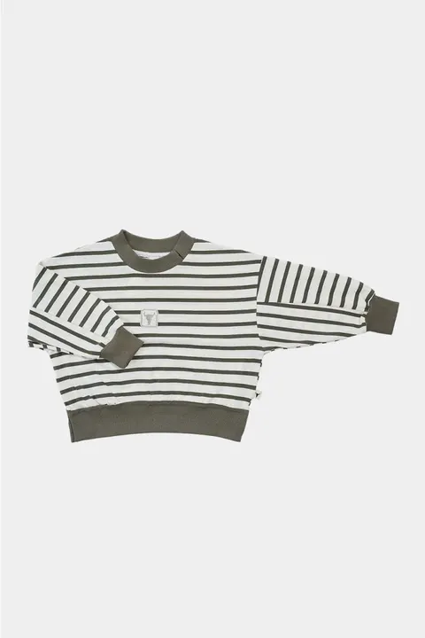 Bluza 115 STRIPED SWEATSHIRT ecru/khaki