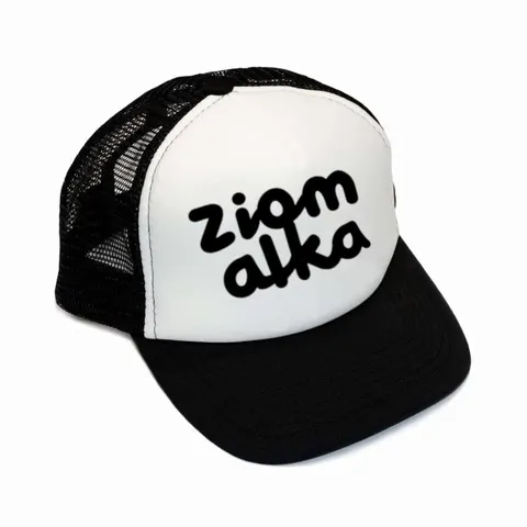 Czapka z daszkiem ZIOMALKA biało-czarna