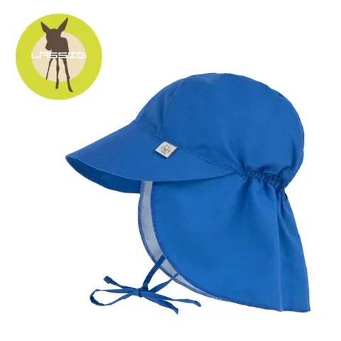Czapka przeciwsłoneczna z daszkiem i osłoną karku UV80 Splash & Fun blue Lassig