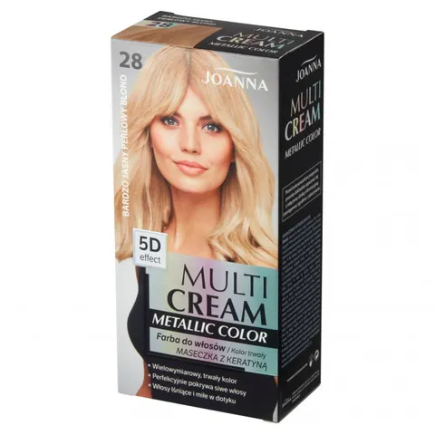 JOANNA Multi Cream Metallic Color farba 28 Bardzo Jasny Perłowy Blond