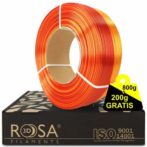 Filament ReFill PLA ROSA 3D 1.75mm Rainbow Silk Fire 800g + 200g GRATIS