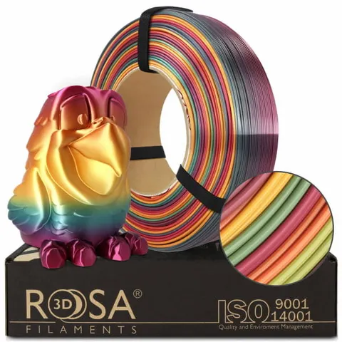 Filament ReFill PLA ROSA 3D 1.75mm Rainbow Silk Tropical 800g + 200g GRATIS
