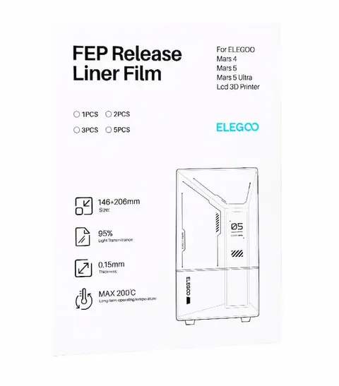 Folia FEP Elegoo Mars 4/ Mars 5/ Mars 5 Ultra 206x146mm - 3 szt.