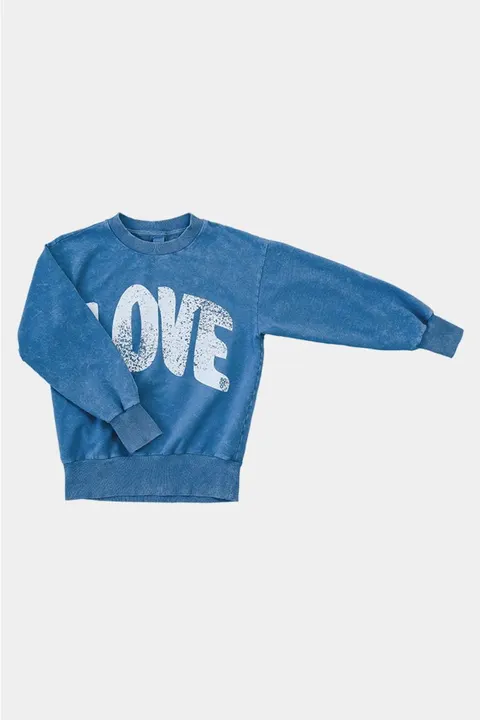 Bluza 103 VINTAGE BLUE LOVE SWEAT sky blue LOVE WHITE