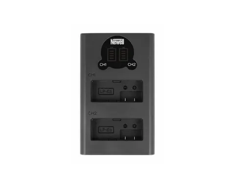 Ładowarka dwukanałowa Newell LCD-USB-C do akumulatorów LP-E8 Canon