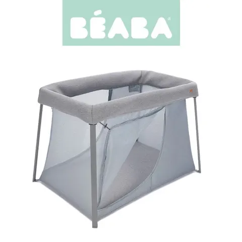 Łóżeczko turystyczne dwupoziomowe z funkcją kojca 3w1 Eazy sleep Heather grey, Pebble / Beaba