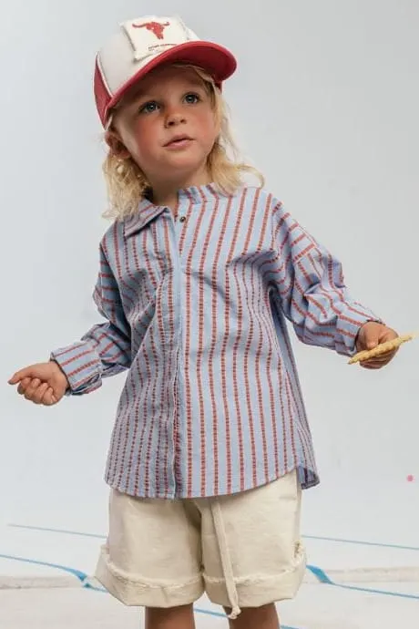 Koszula 418 STRIPED SHIRT red / blue
