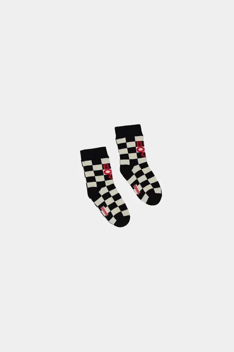 Skarpetki krótkie 603A CHECKED SOCKS BLACK