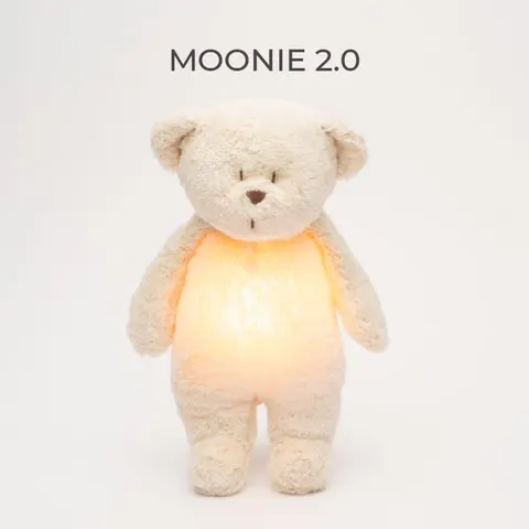 Szumiący Miś z lampką Ecru Moonie Organic 2.0 Polar 0 m+