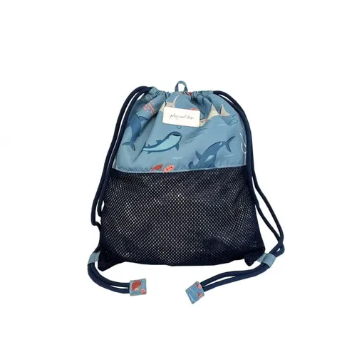 Worek plecak plażowy z siateczkowym dnem Niebieski Play and Store PAS-003-104
