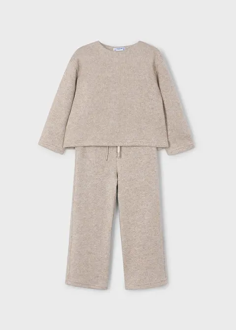 Komplet Dziewczęcy Sweter i Spodnie Trykotowe Toffee Vig Mayoral 15-04584-095