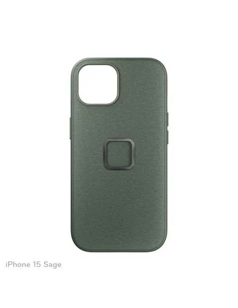 Etui na telefon Peak Design Mobile Etui Everyday Case Fabric iPhone 15 | szarozielony