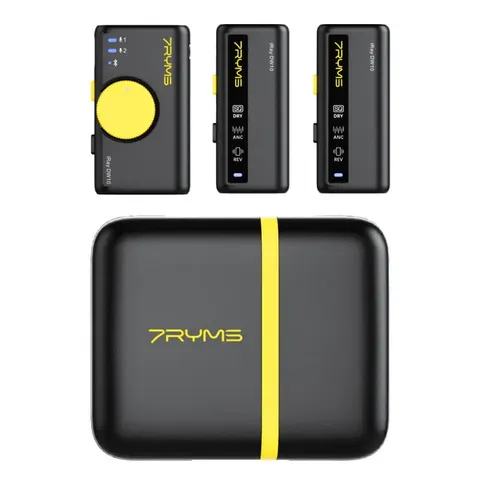 Zestaw bezprzewodowy audio 7Ryms iRay DW10 mini jack 3,5mm + USB-C Podwójny | Czarny