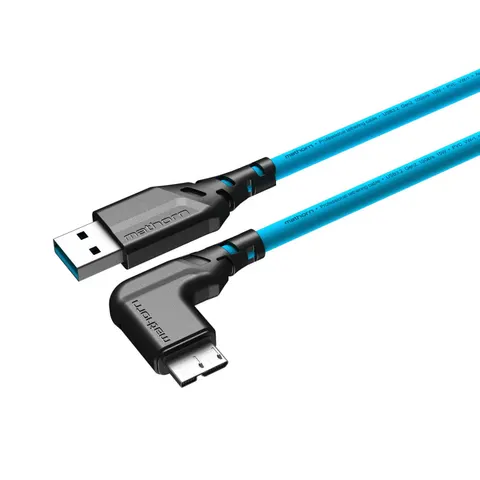 Kabel Mathorn MTC-521 5m 10Gbps 60W USB A - MicroB 90° ArcticBlue
