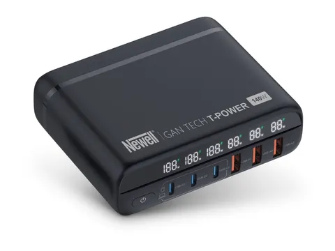 Ładowarka sieciowa Newell GaN Tech T-power 140 W z zestawem adapterów