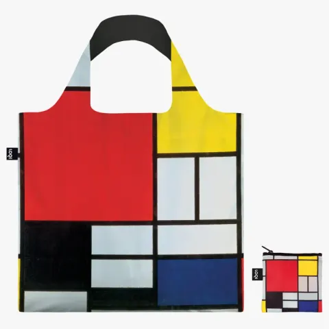 Eko Torba podręczna PIET MONDRIAN Composition with Red, Yellow, Blue and Black LOQI Q_PM.CO.R