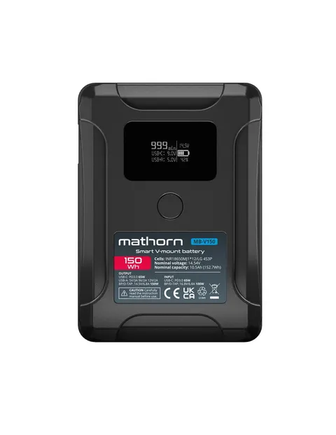 Akumulator Mathorn MB-V150 PD65W OLED USB-C V-mount