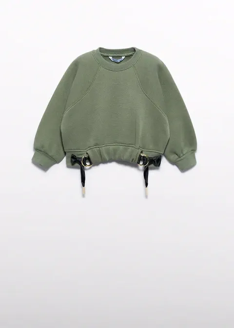 Bluza ze sznurowanymi detalami dla dziewczynki Khaki Abel & Lula 15-05826-006