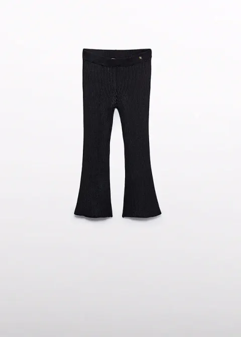 Trykotowe legginsy dla dziewczynki Czarne Abel & Lula 15-05956-008
