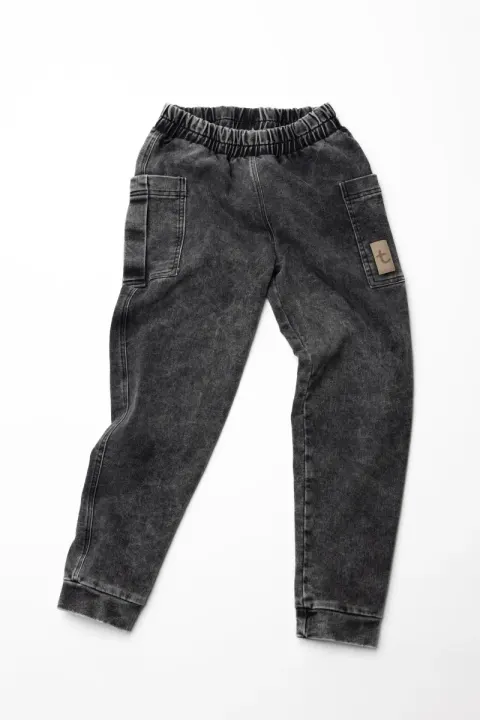 Spodnie JEANS CARGO dark Grafitowe TUSS