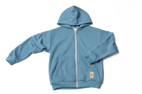 Ocieplana Bluza na zamek z kapturem ZIP blue Niebieska TUSS
