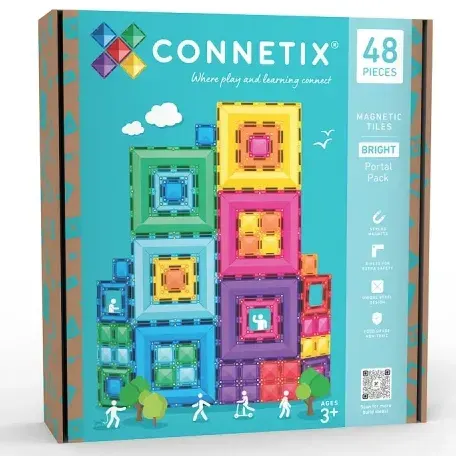 Klocki magnetyczne 48 el. Bright Portal Pack 3 lata+ CONNETIX