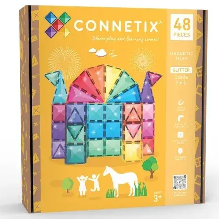 Klocki magnetyczne 48 el. Glitter Castle Pack 3 lata+ CONNETIX