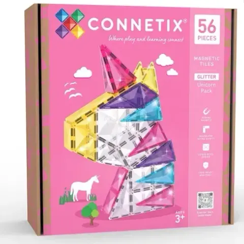 Klocki magnetyczne 56 el. Glitter Unicorn Pack 3 lata+ CONNETIX