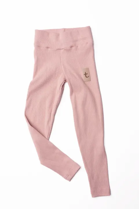 Legginsy prążkowane RIB pink Różowe TUSS