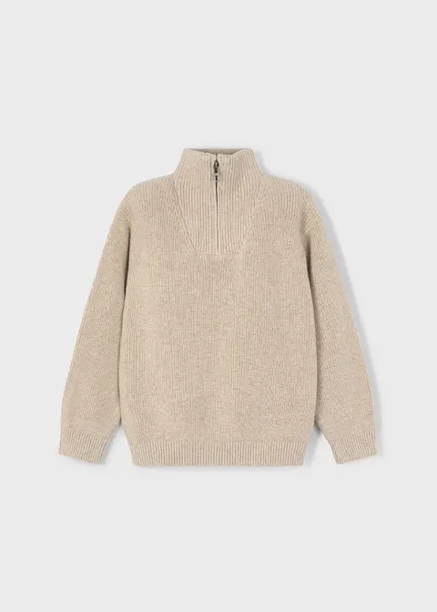 Sweter z suwakiem dla chłopca Beżowy Mayoral 15-04375-086