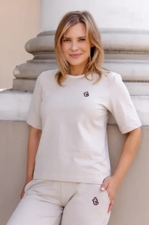 T-Shirt damski Beżowy Beige TUSS