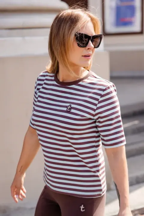 T-Shirt damski Czekoladowo-Niebieski Choco-Blue TUSS