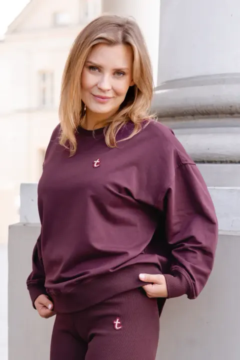 Bluza damska OVER Bordo Burgundy TUSS