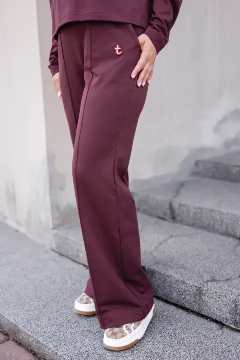 Spodnie damskie CHIC Bordo Burgundy TUSS