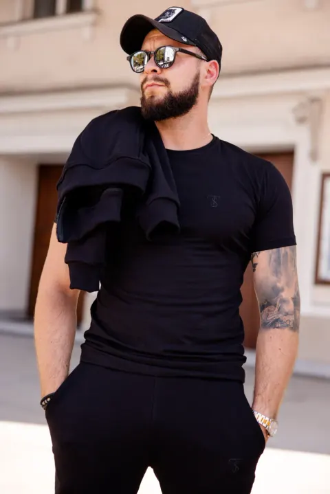 T-Shirt męski Tuss&Sons Czarny Black TUSS MEN'S WEAR