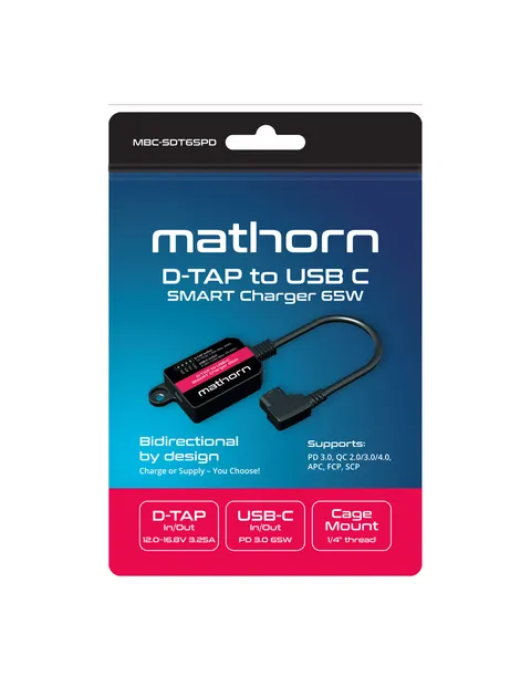 Adapter dwukierunkowy Mathorn MBC-SDT65PD D-TAP na USB-C 65W z funkcjami Smart