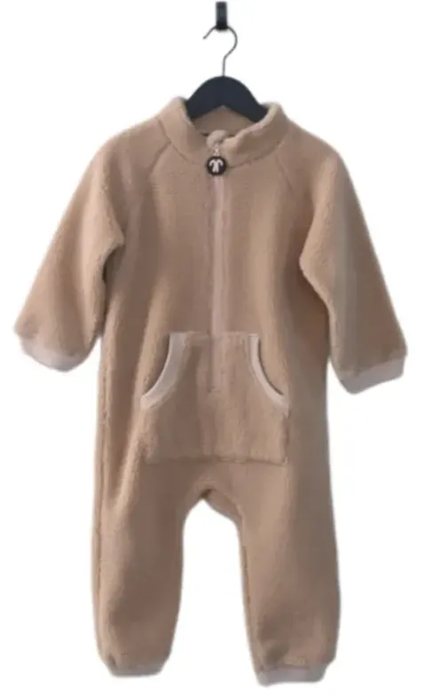 Kombinezon polarowy jednoczęściowy LIGHT BROWN / PINK