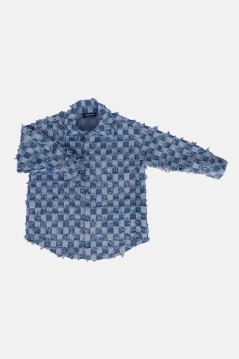Koszula DENIM CHECKERED SHIRT Minikid BLUE