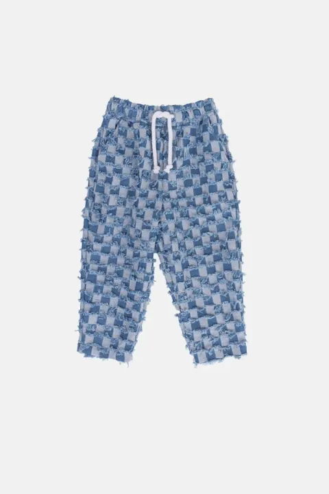 Spodnie DENIM CHECKERED PANTS Minikid BLUE