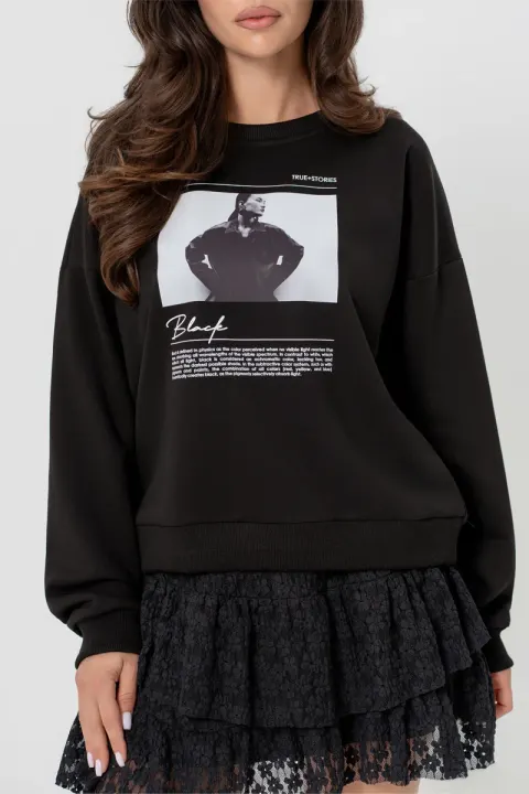 Bluza damska PORTRET czarna Bopoco