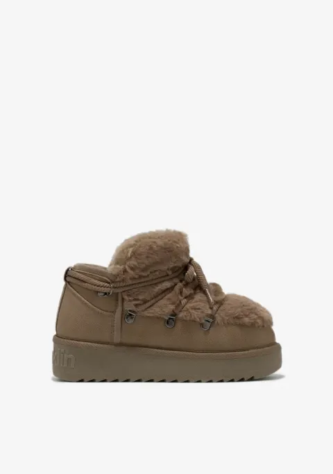 Ocieplane buty dziecięce Nordic Trk Fur Low Brown Kids D.Franklin DFSH370011-BROW-K