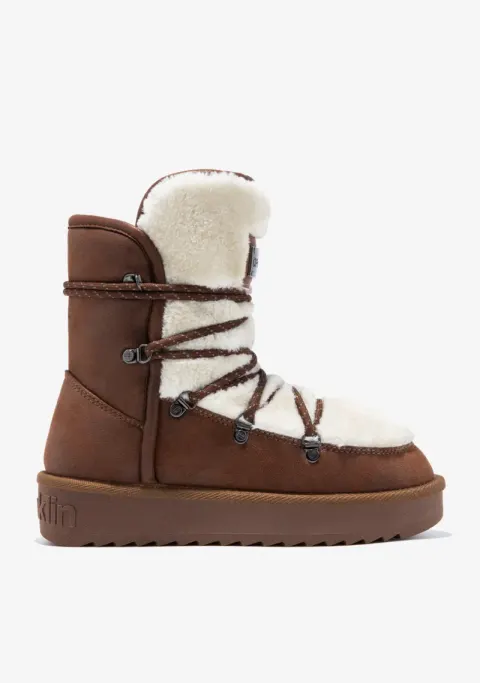 Ocieplane buty damskie Nordic Trk Fur Camel D.Franklin DFSH370005-CAME