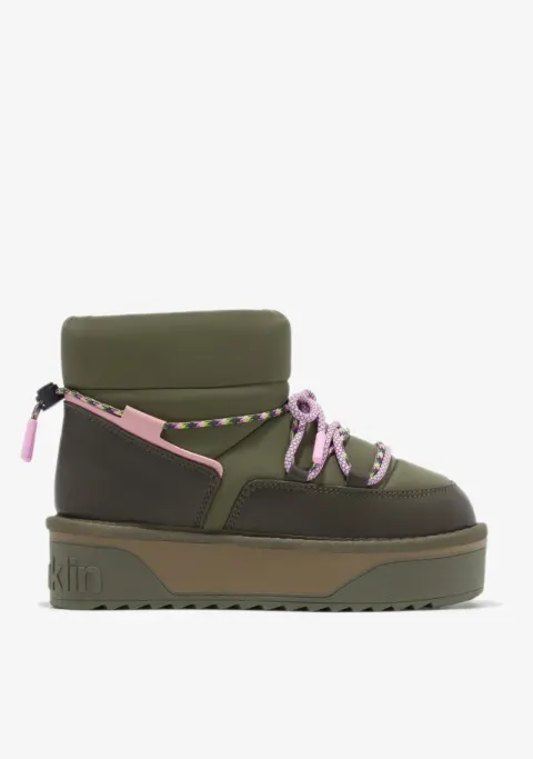 Ocieplane buty damskie Nordic V2 Low Lace Khaki D.Franklin DFSH371015-KHAK