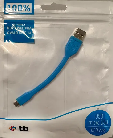 Kabel TB USB - Micro USB 12,3 cm | Niebieski | WYPRZEDAŻ