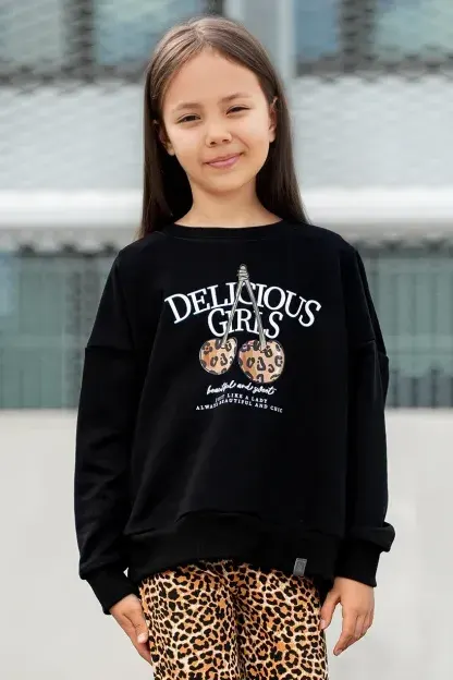 Bluza DELICIOUS GIRLS Czarna All For Kids